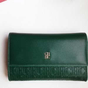 Dark green leather purse from CH Carolina Herrera.(Ch Bag# )